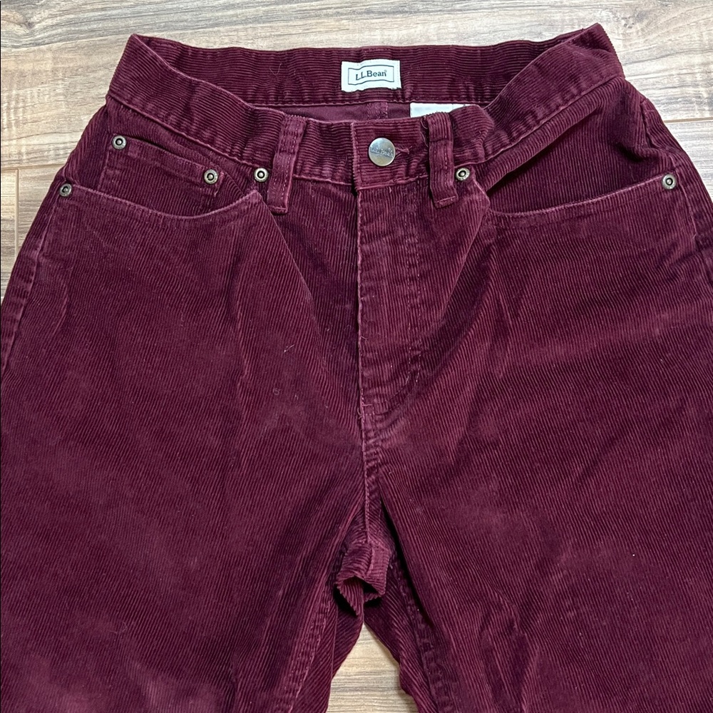 L.L. Bean Women’s Maroon Corduroy Trousers Sz 4R ( W25x L30) - Picture 2 of 8